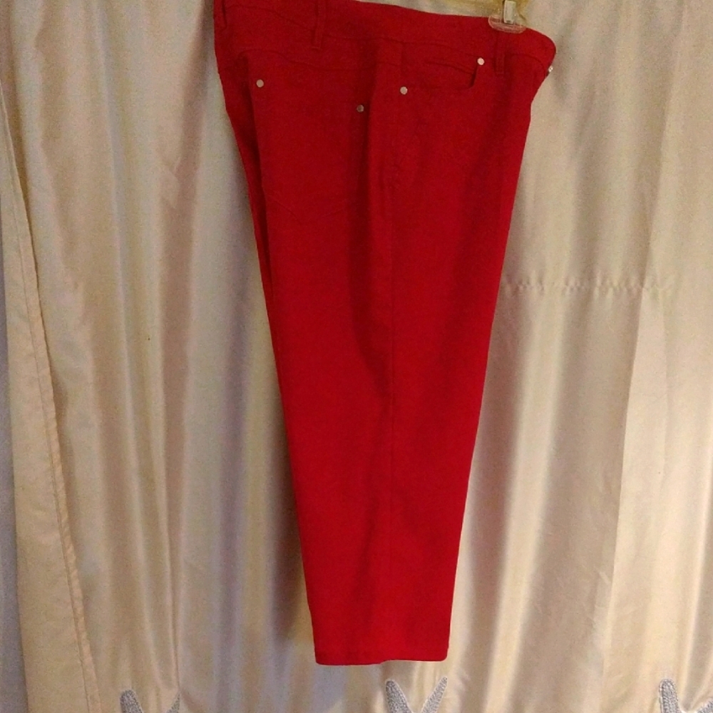 Vibrant Red Straight Leg Pants with Classic Cut
